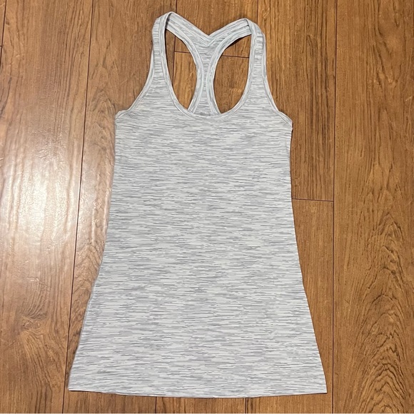 lululemon athletica Tops - Lululemon Athletica Racerback Grey Striped Athletic Sports Tank Top